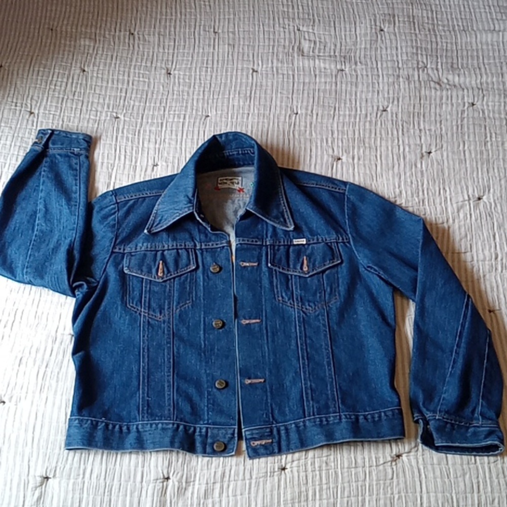 1970s embroidered Do Nothing Sedgefield denim jacket size L
